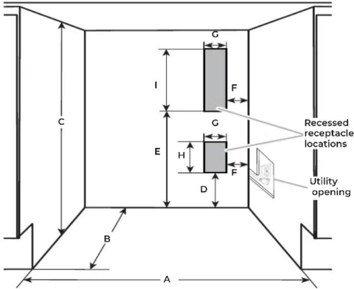JennAir JUBFR242HX - OPENING DIMENSIONS - 1