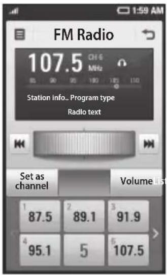 LG Arena - Using the radio - 1