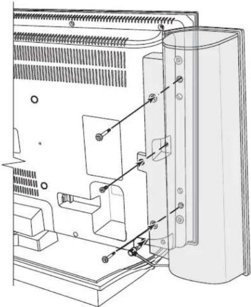 HP Pavilion LC3700N - ATTENTION : Débranchez le cordon d'alimentation du téléviseur ainsi que tous les autres composants raccordés avant de fixer ou de brancher les haut-parleurs. - 1