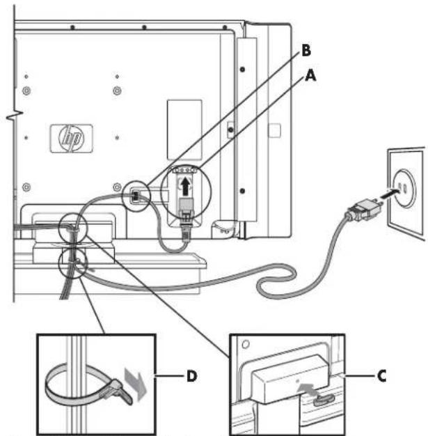 HP Pavilion LC3700N - Connecting power to the TV - 1