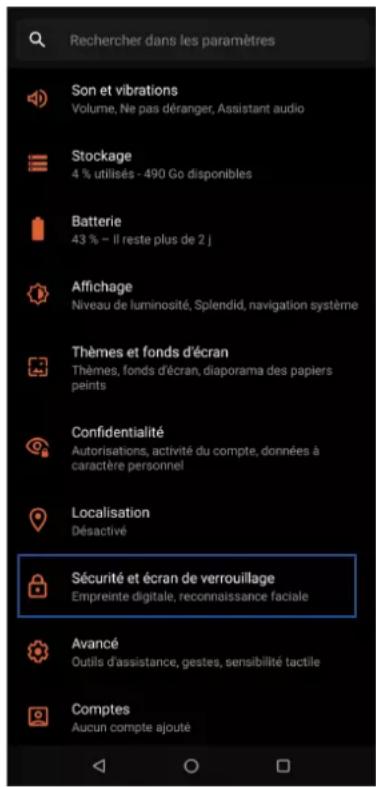 ASUS ROG Phone ZS661KS - Configurer le déverrouillage par reconnaissance faciale à partir du menu des paramètres - 2