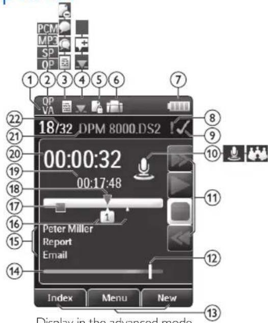 PHILIPS Pocket Memo DPM8200 - Start-up screen - 1
