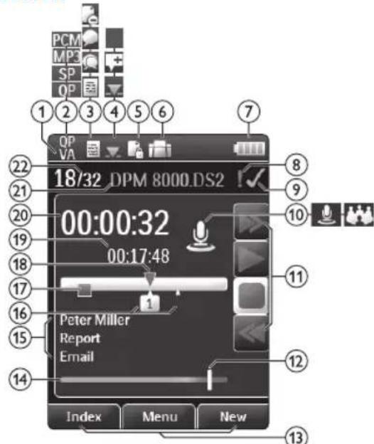 PHILIPS Pocket Memo DPM8200 - Startscherm - 1
