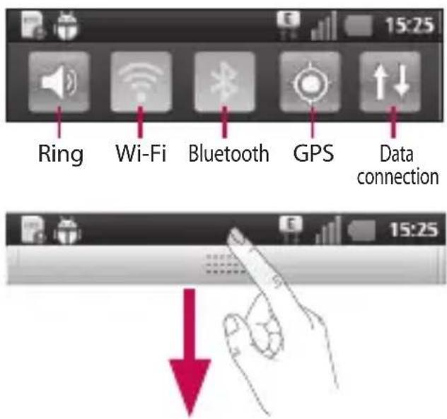 LG Optimus Pro - Notification drawer - 1