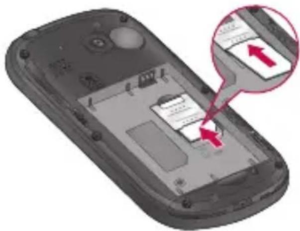 LG Optimus Pro - Installing the SIM card and battery - 3