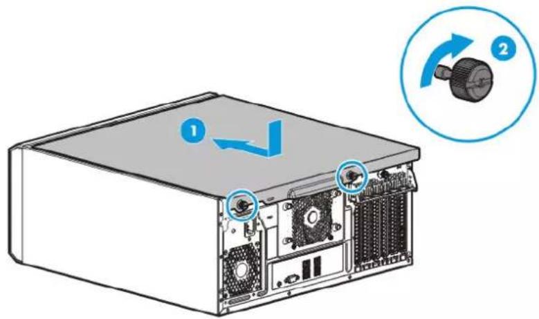 HP ProLiant ML110 G9 - Installation du panneau d'accès - 1
