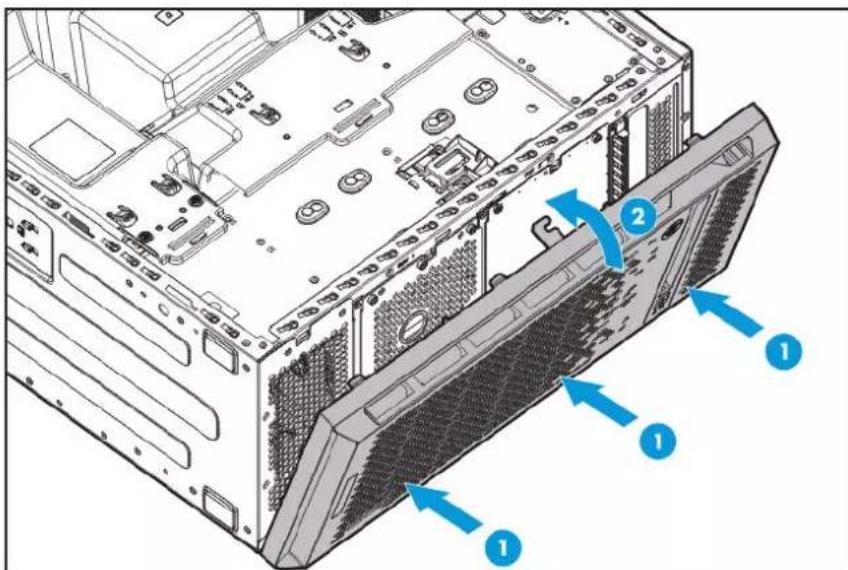 HP ProLiant ML110 G9 - Installation du cache avant - 1