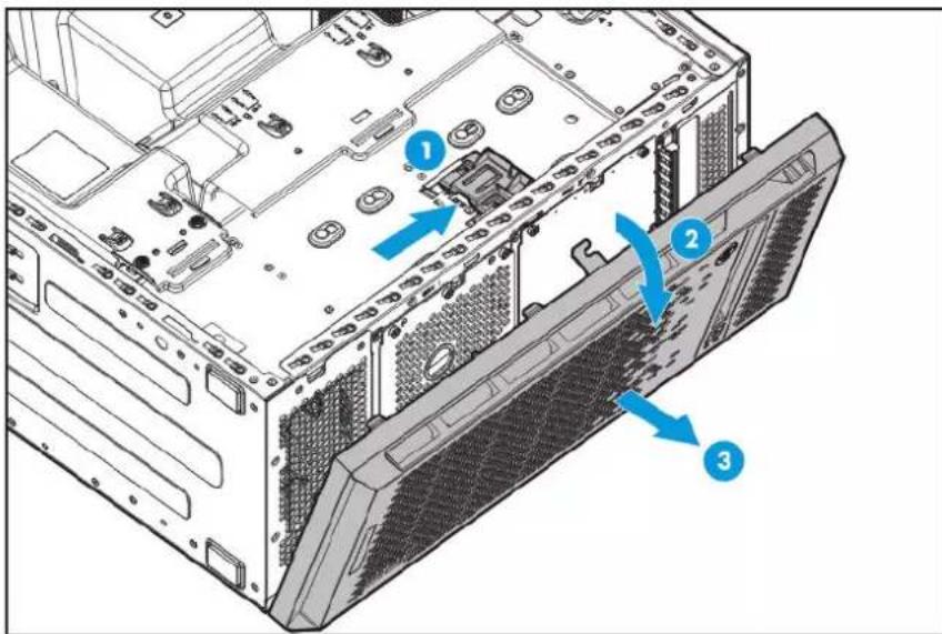 HP ProLiant ML110 G9 - Retrait du cache avant - 1