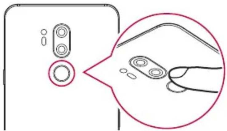 LG G7 Plus ThinQ - Locate the fingerprint sensor on the back of the device and gently put your finger on it to register the fingerprint. - 2