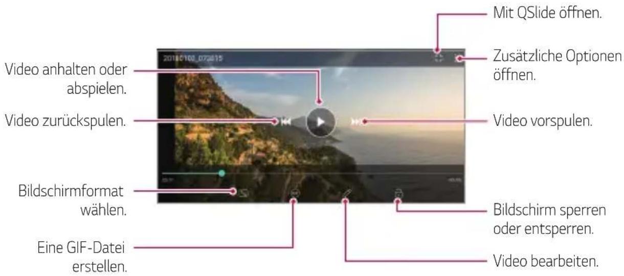 LG G7 Plus ThinQ - Ein Video wiedergeben - 1
