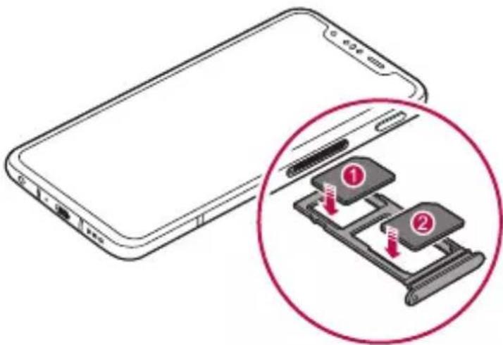 LG ThinQ G8S - Nameščanje kartice SIM - 5
