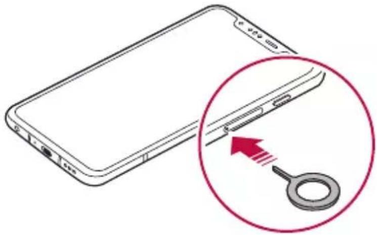 LG ThinQ G8S - Nameščanje kartice SIM - 3