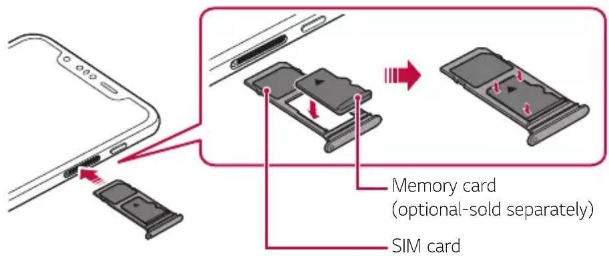 LG ThinQ G8S - Inserting the memory card - 1