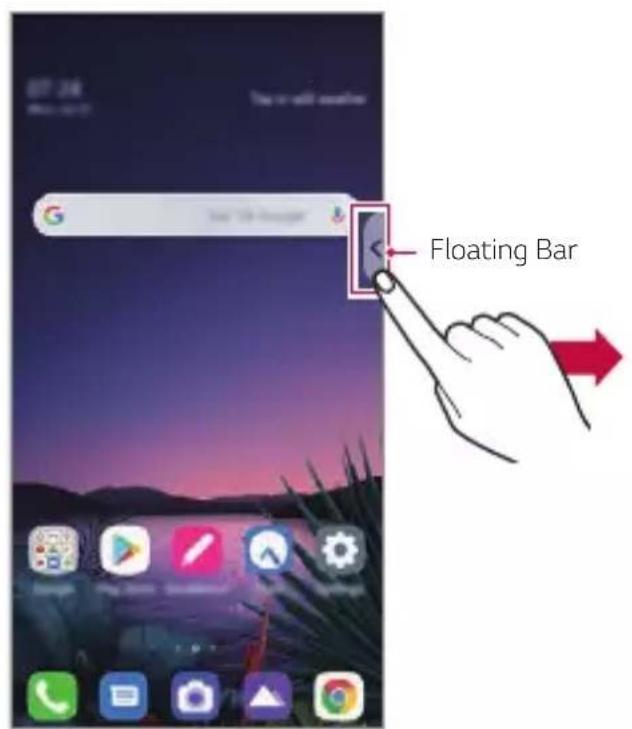 LG ThinQ G8S - Odpiranje in zapiranje Floating Bar - 1