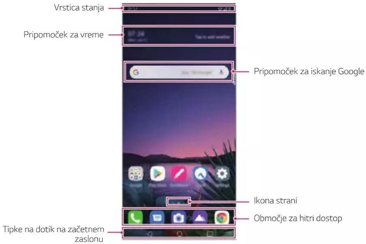 LG ThinQ G8S - Postavitev osnovnega zaslona - 1