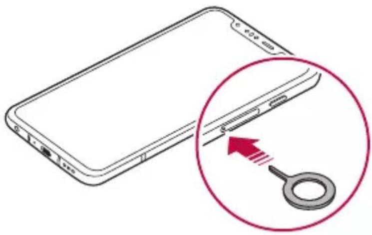 LG ThinQ G8S - Installing the SIM card - 3