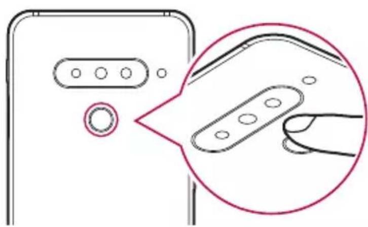 LG ThinQ G8S - Locate the fingerprint sensor on the back of the device and gently put your finger on it to register the fingerprint. - 2