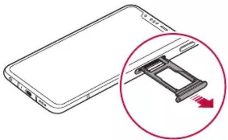 LG ThinQ G8S - Installing the SIM card - 4