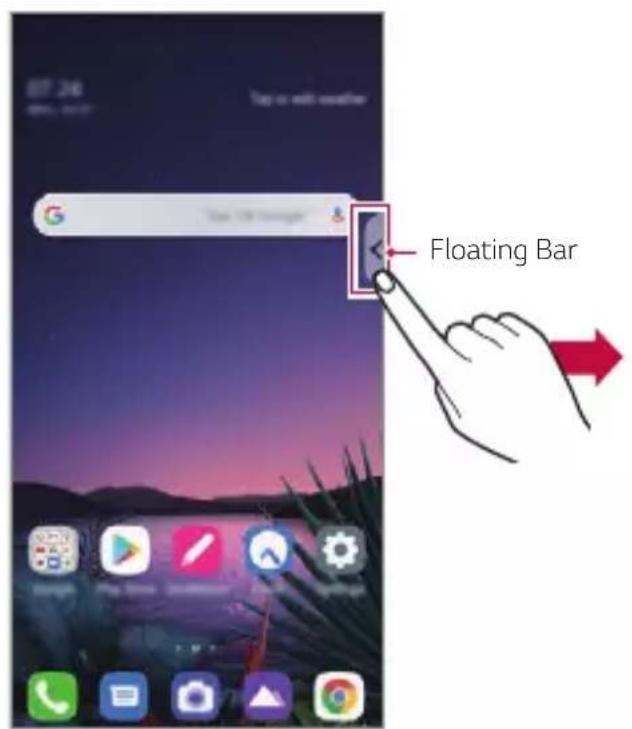 LG ThinQ G8S - Abrir y cerrar la Floating Bar - 1