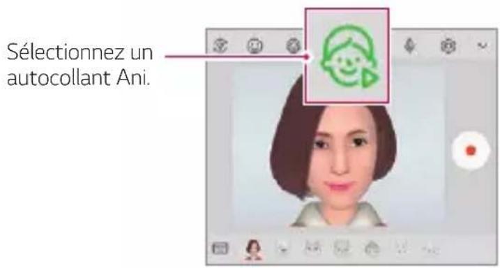 Sélectionnez un autocollant Ani.
