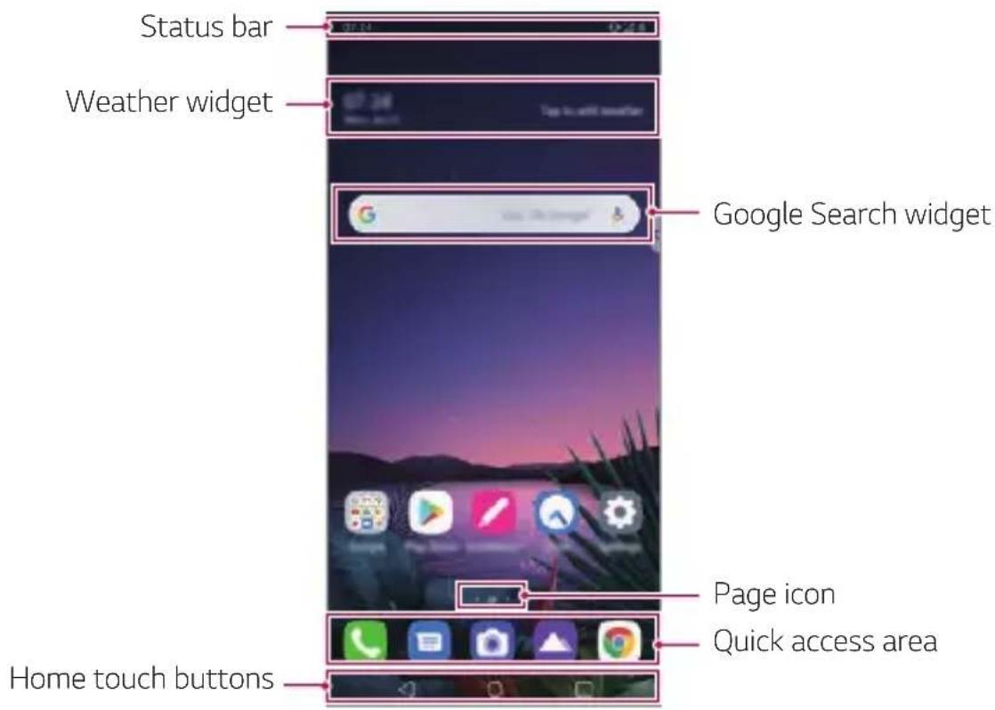 LG ThinQ G8S - Home screen layout - 1