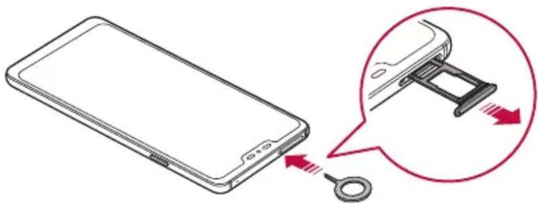 LG ThinQ G7 - Instalarea cartelei SIM și a cardului de memorie - 2