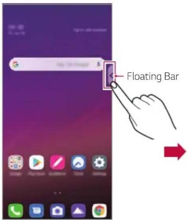 LG ThinQ G7 - Opening and closing the Floating Bar - 1