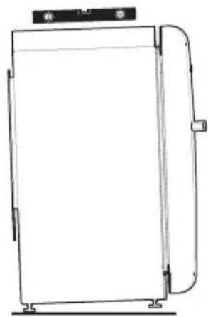 Line drawing of a rectangular device with a side panel and mounting base (no text or symbols)