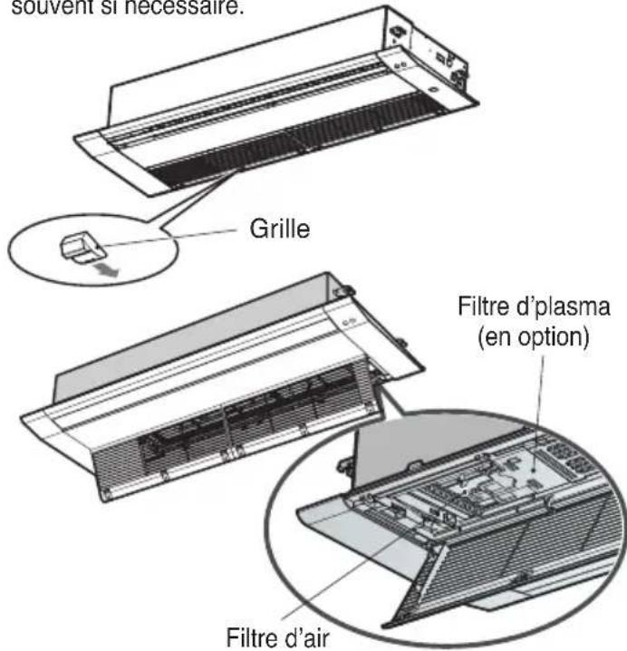 souvent si nécessaire. Grille Filtre d'plasma (en option) Filtre d'air