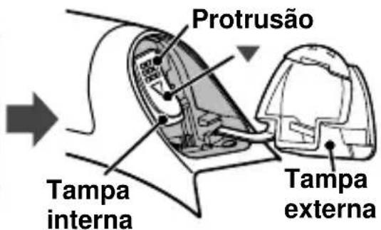 PANASONIC RP-BTGS10 - Abra a tampa da bateria no fone de ouvido - 2