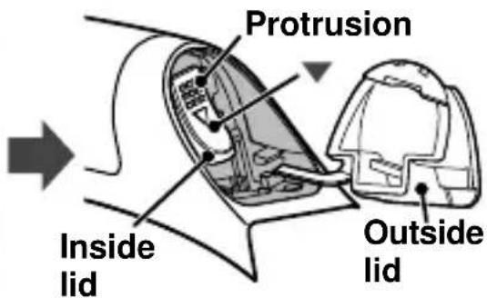 PANASONIC RP-BTGS10 - Open the battery lid of the headset - 2