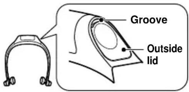 PANASONIC RP-BTGS10 - Open the battery lid of the headset - 1