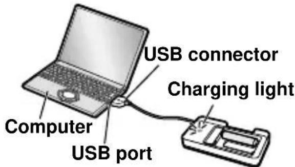 PANASONIC RP-BTGS10 - Connect the USB charger to a computer with a USB connector - 1
