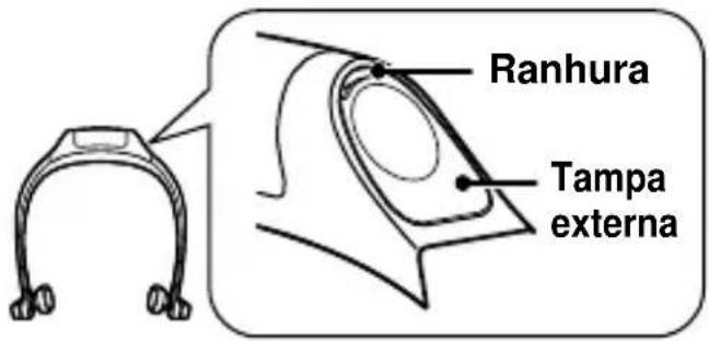 PANASONIC RP-BTGS10 - Abra a tampa da bateria no fone de ouvido - 1