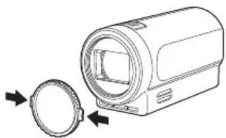PANASONIC AG-UCK20G - ■ Anbringen/Entfernen des Objektivdeckels - 1