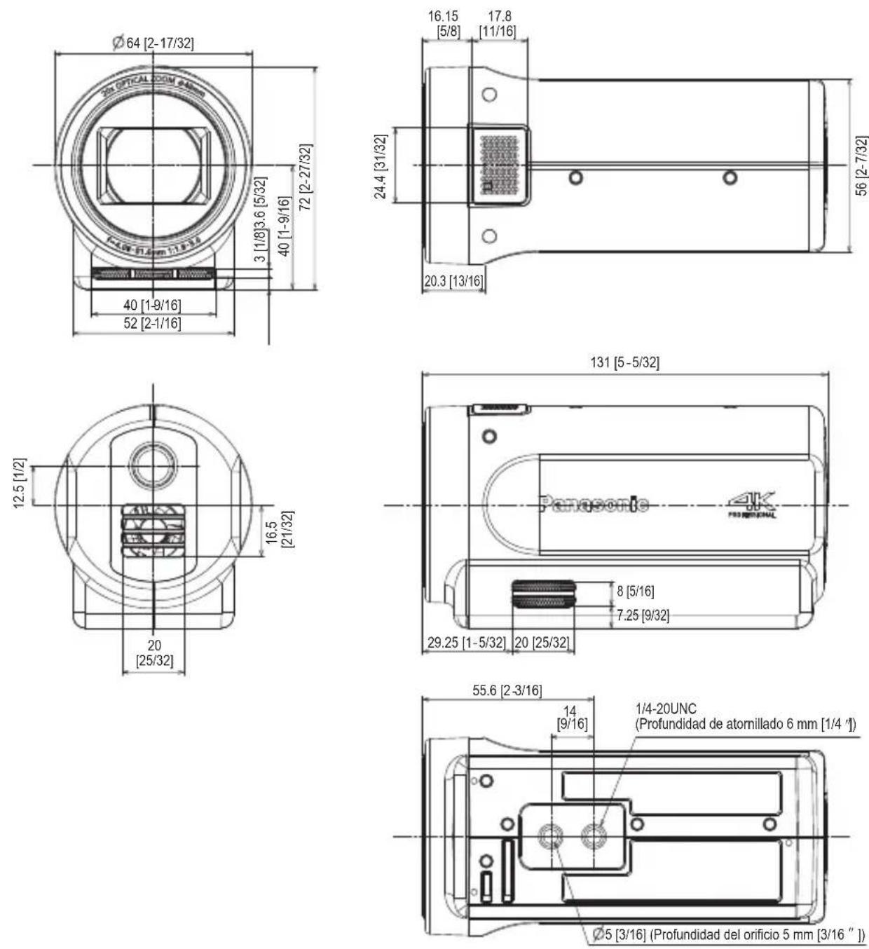 PANASONIC AG-UCK20G - Apariencia (Unidad: mm [pulgada]) - 1
