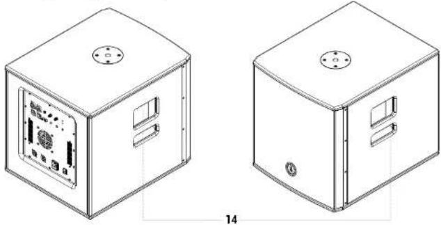 ANT BHS 800 - POIGNÉES LATÉRALES ENCASTRÉES - SUBWOOFER - 1