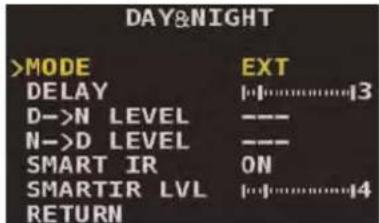 FLIR MPX C237BC - To set Day & Night mode: - 1