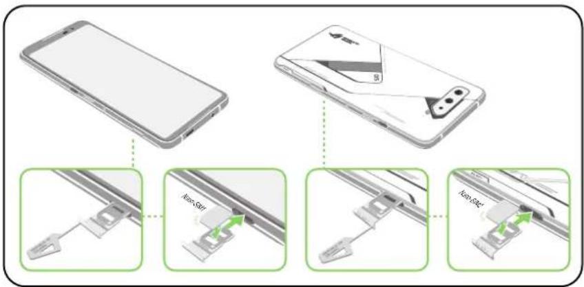 ASUS ROG Phone 5 Ultimate - Pour installer une carte nano SIM : - 1
