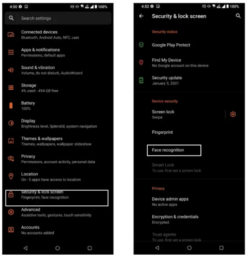 ASUS ROG Phone 5 Pro - Configurer le déverrouillage par reconnaissance faciale à partir du menu des paramètres - 2