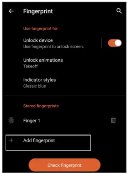 ASUS ROG Phone 5 Pro - Configurer votre empreinte digitale à partir du menu des paramètres - 3