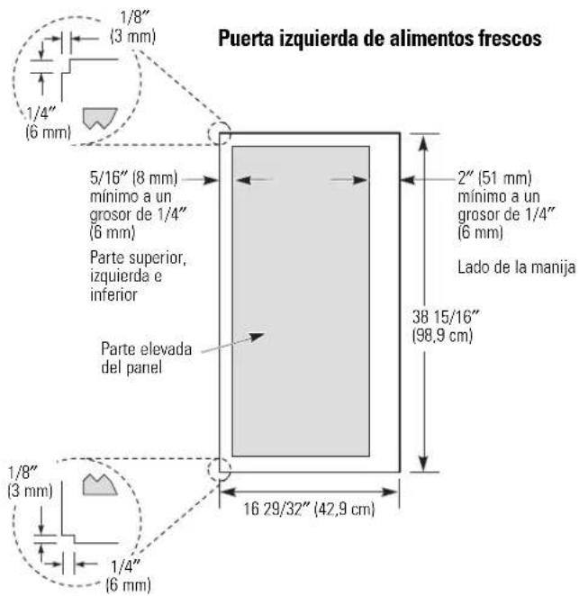 GE PDCF1NBWWW - 3/4" (19 mm) o panel elevado - 2