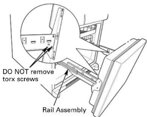 GE PDCF1NBWWW - ② REMOVE THE DRAWER FRONT FROM THE SLIDES - 1