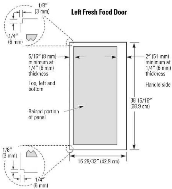 GE PDCF1NBWWW - 3/4" (19 mm) or Raised Panel - 3