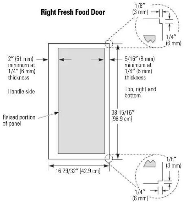 GE PDCF1NBWWW - 3/4" (19 mm) or Raised Panel - 4