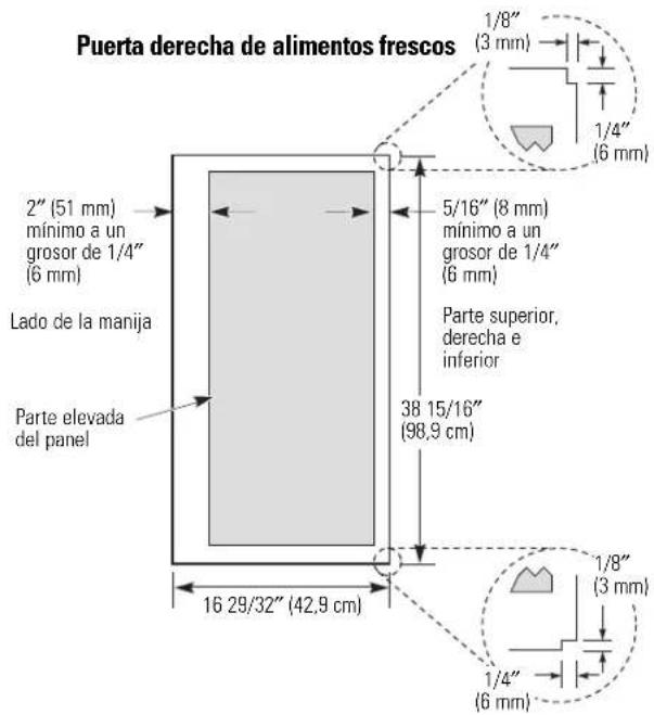 GE PDCF1NBWWW - 3/4" (19 mm) o panel elevado - 3