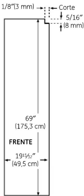 GE PSDS3YGXSS - 25' Dimensiones CustomStyle™ de los paneles precortados - 3
