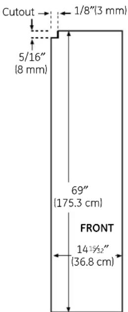 GE PSDS3YGXSS - 25' CustomStyle™ Dimensions for Custom Wood Panels - 1