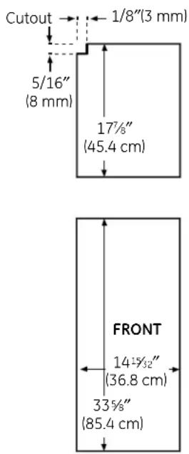 GE PSDS3YGXSS - 23' Dimensions for Custom Wood Panels - 2