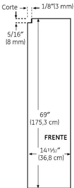 GE PSDS3YGXSS - 25' Dimensiones CustomStyle™ de los paneles precortados - 1
